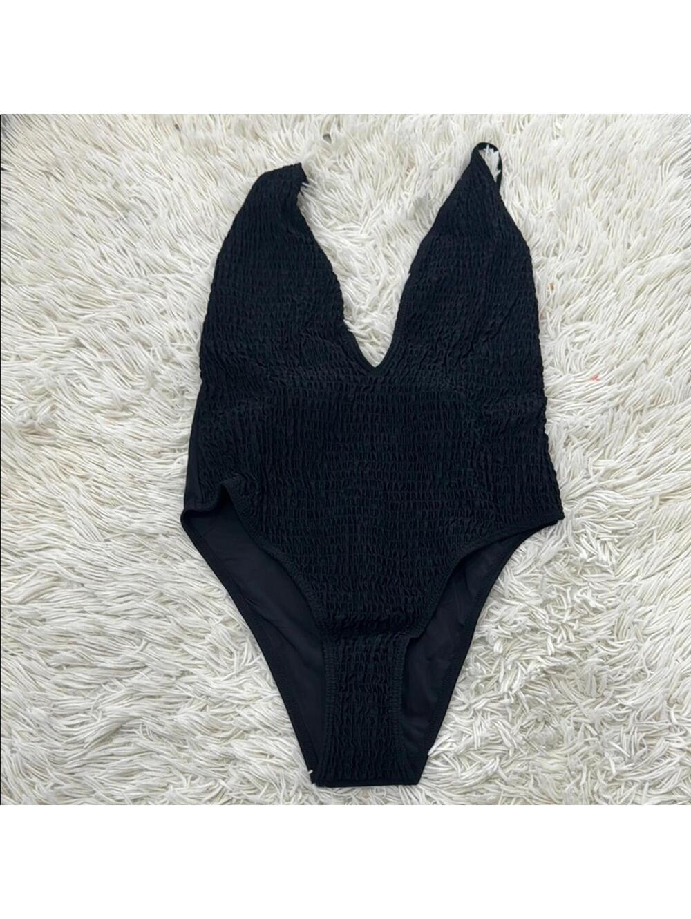 Revolve Minkpink Lush Shirred One Piece in Black